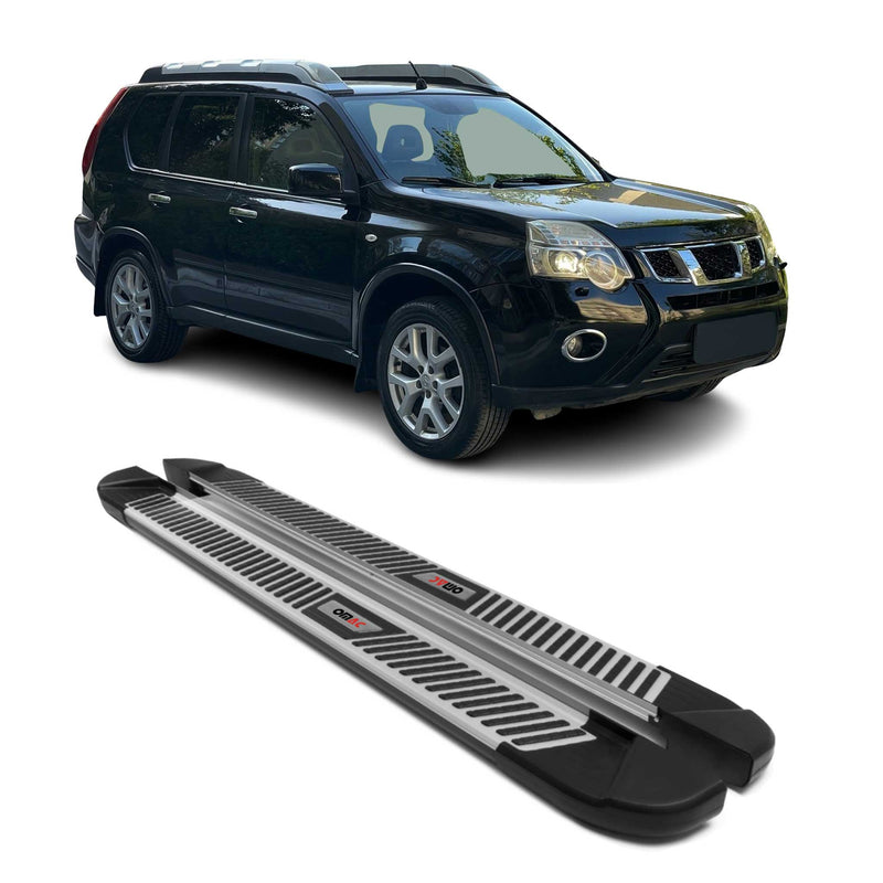 Trittbretter Seitenbretter Schweller für Nissan X-Trail T31 2007-14 Alu Schwarz