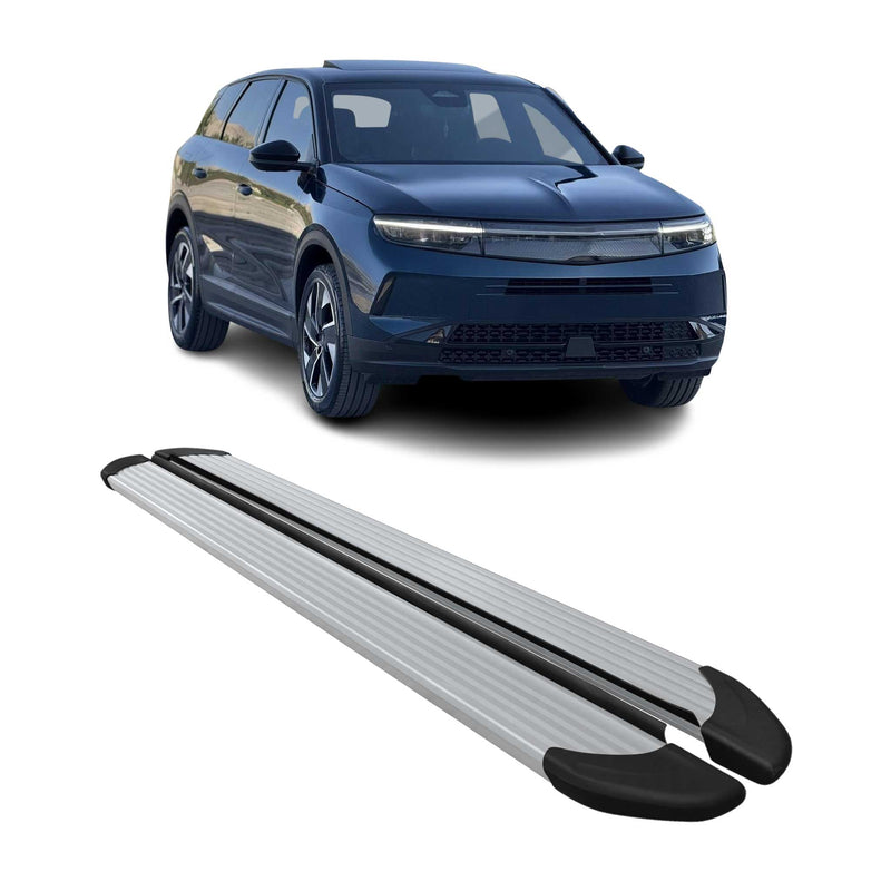 Seitenschweller Trittbretter Schweller für Opel Grandland II 2024-2025 Alu Siber