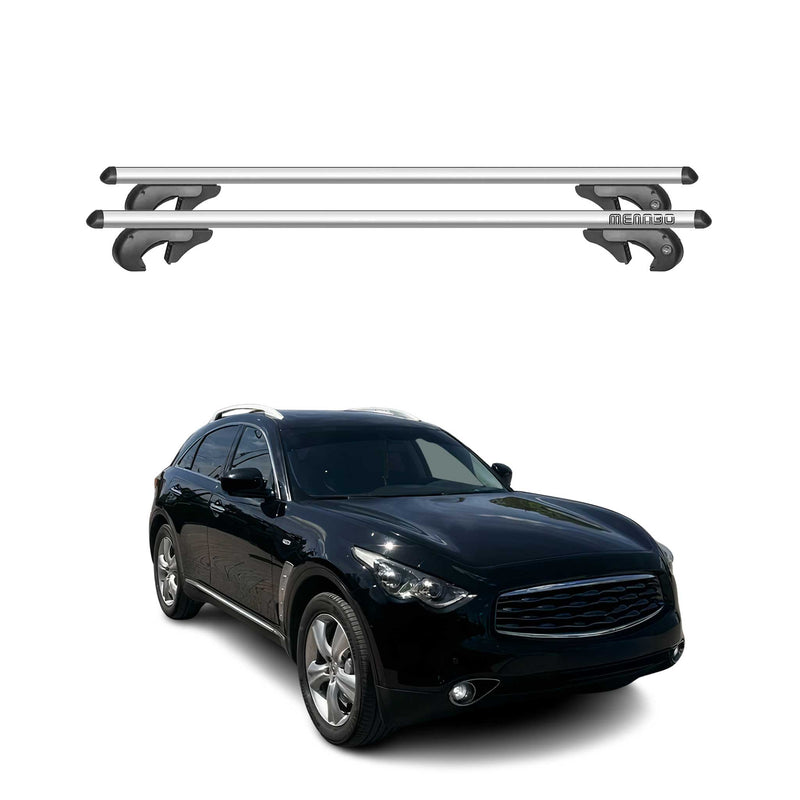 Menabo Dachträger Grundtäger für Infiniti FX S51 2003-2013 90kg Alu Silber 2 tlg