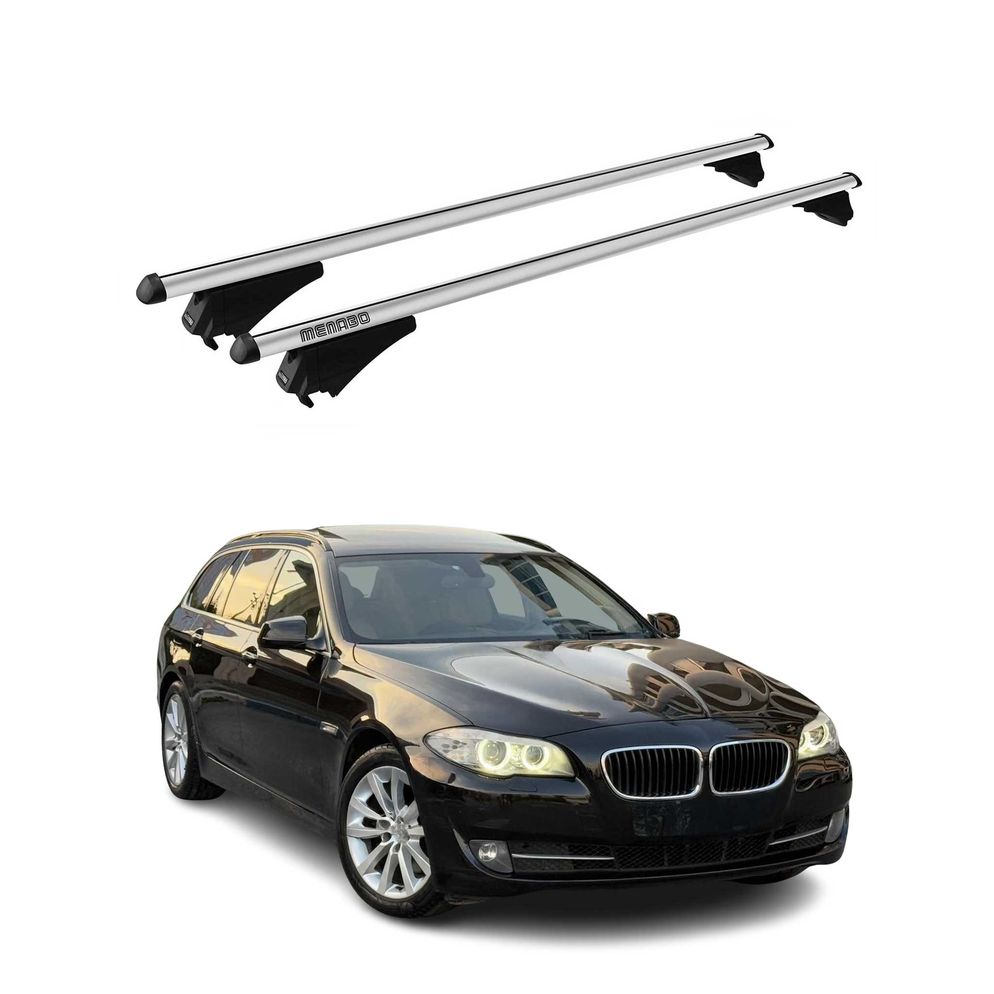 Menabo Grundträger Dachträger für BMW 5er F11 Touring 2010-2016 Alu Silber