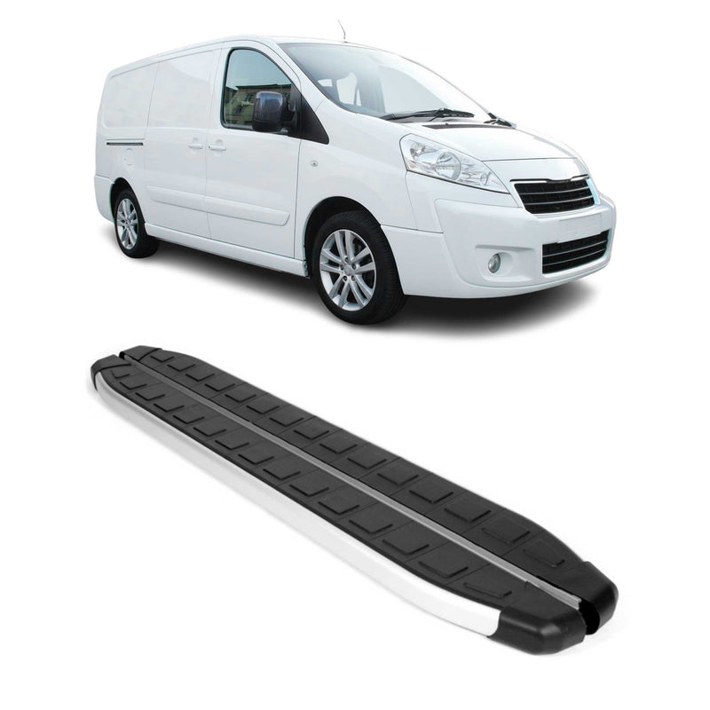 Seitenbretter Trittbretter für Peugeot Expert 2006-2016 L2 Langer Alu Schwarz