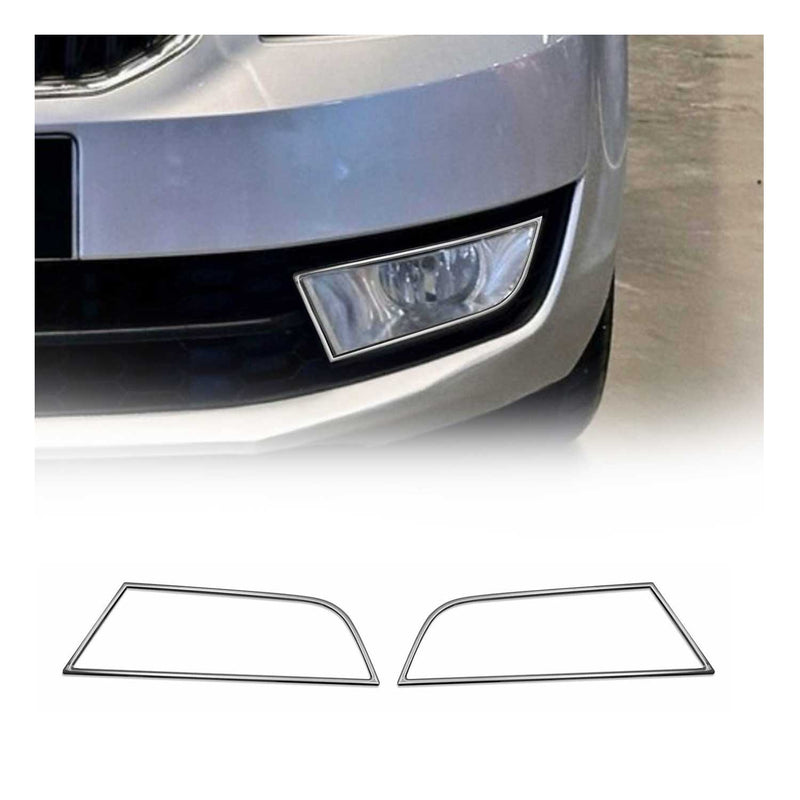 Nebelscheinwerfer für Skoda Octavia 5E 2013-2019 Chrom Rahmen Edelstahl 2 tlg