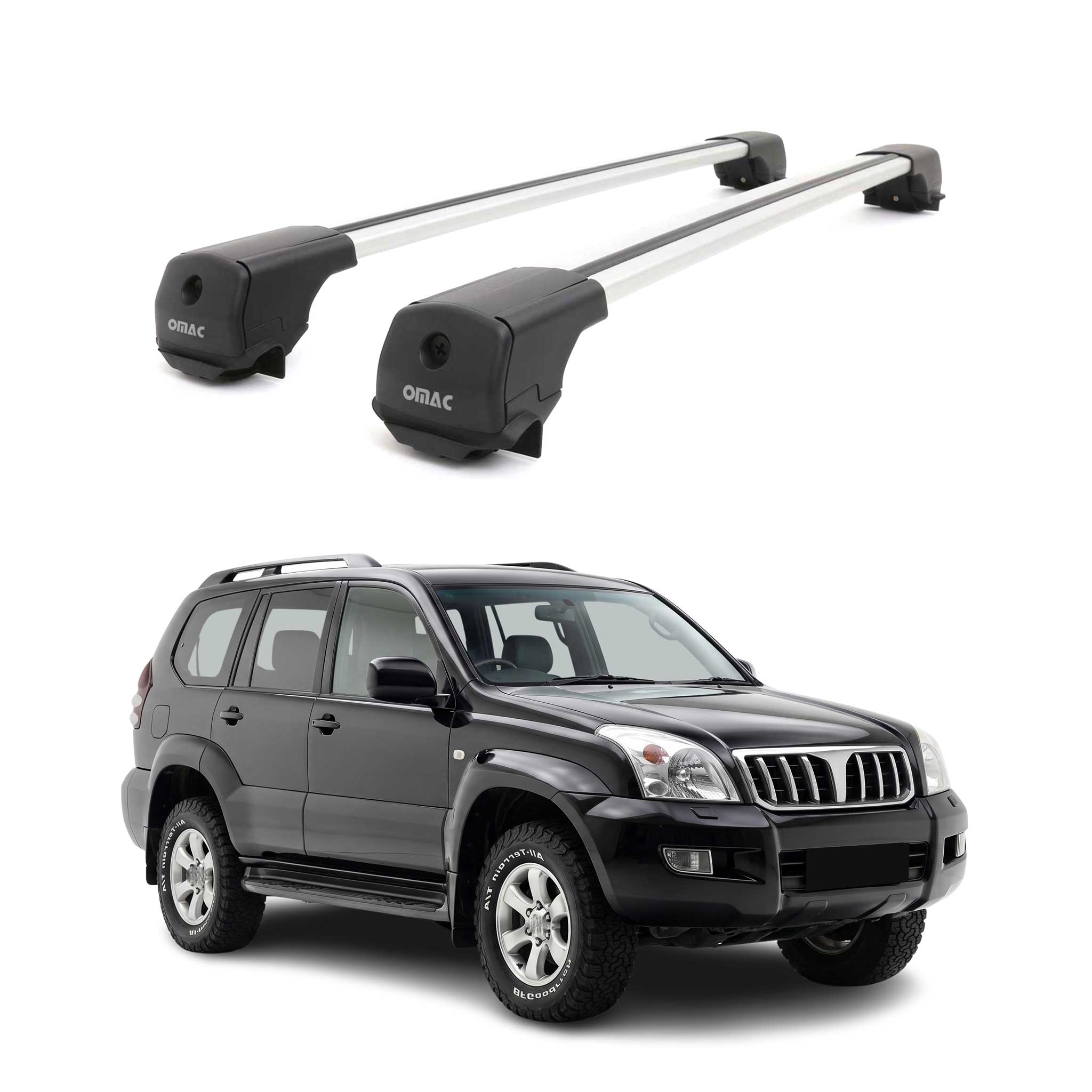 Dachträger für Toyota Land Cruiser Prado J120 2002-2009 Aluminium 75kg Grau 2tlg