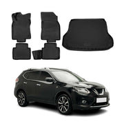Fußmatten & Kofferraumwanne Set für Nissan X-Trail 2014-2021 TPE Schwarz