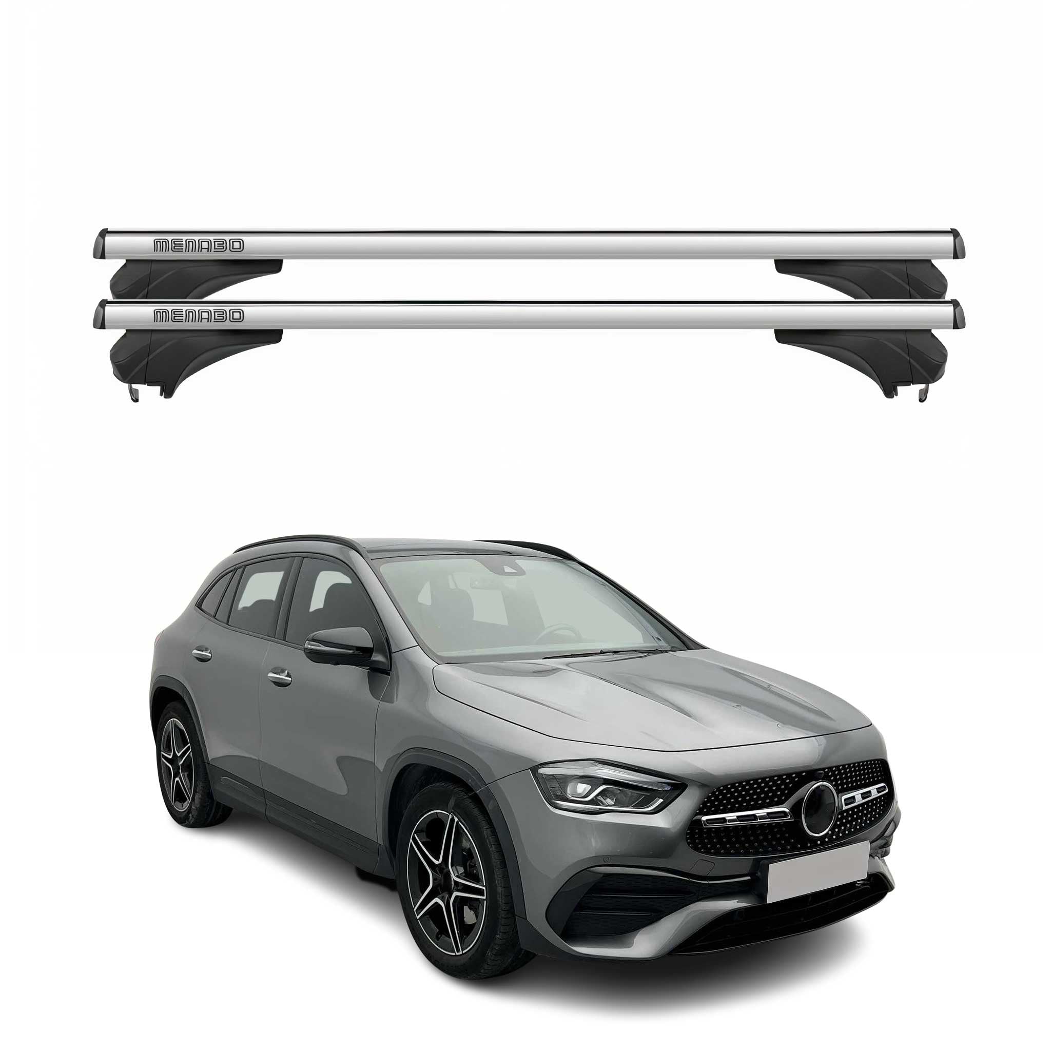 Menabo Dachträger Grundtäger für Mercedes GLA H247 2020-2026 Aluminium Silber 2x