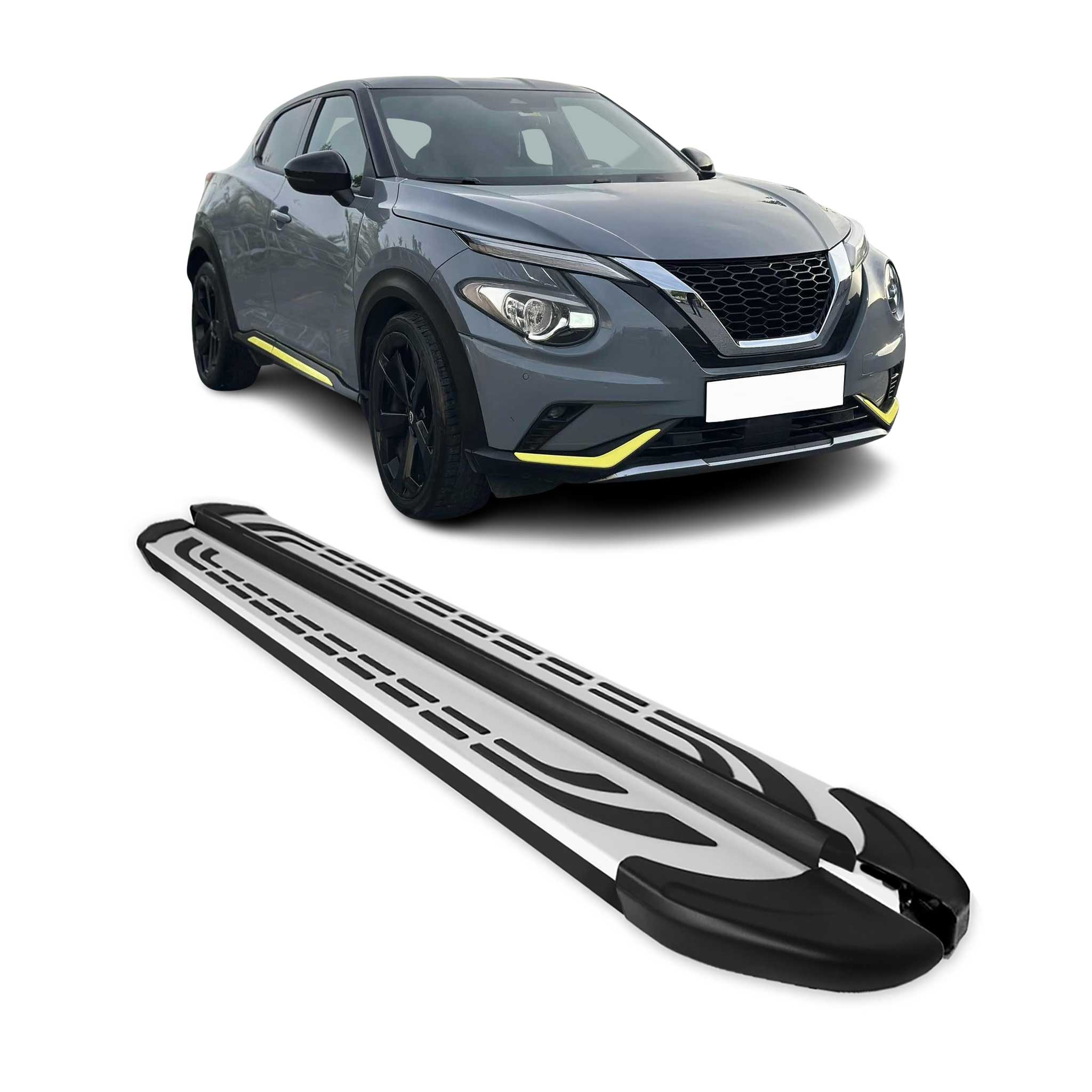 Trittbretter Seitenschweller Seitenbretter für Nissan Juke 2019-2026 Schwarz Alu