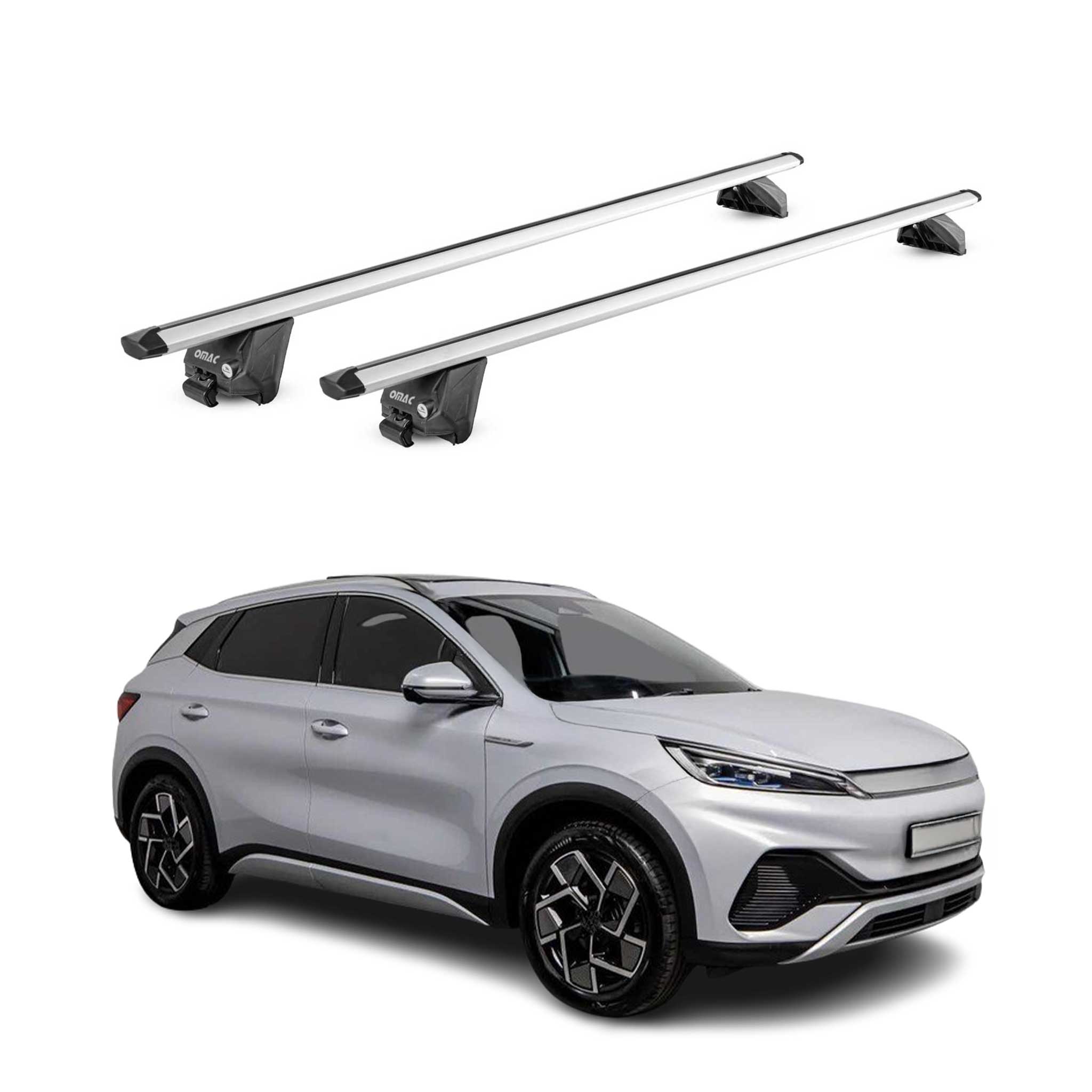 Dachträger Grundtäger für BYD Atto 3 2022-2026 100kg Aluminium Silber 2tlg ABE