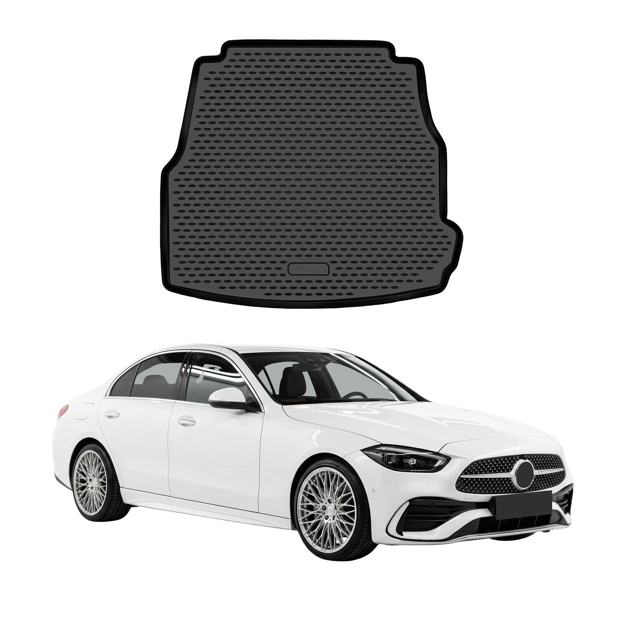 Kofferraummatte Laderaumwanne für Mercedes C Klasse W206 AMG 2022-26 TPE Schwarz