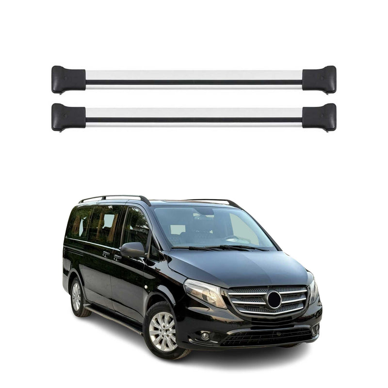 Dachträger für Mercedes Viano Vito W638 W639 W447 2003-2025 75kg Alu Grau 3 tlg