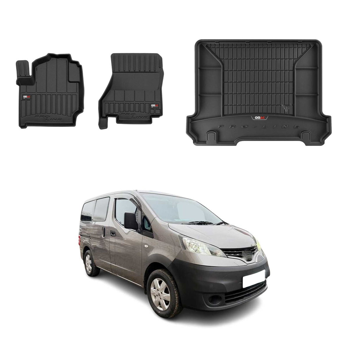 OMAC Fußmatten & Kofferraumwanne Set für Nissan e-NV200 2014-2022