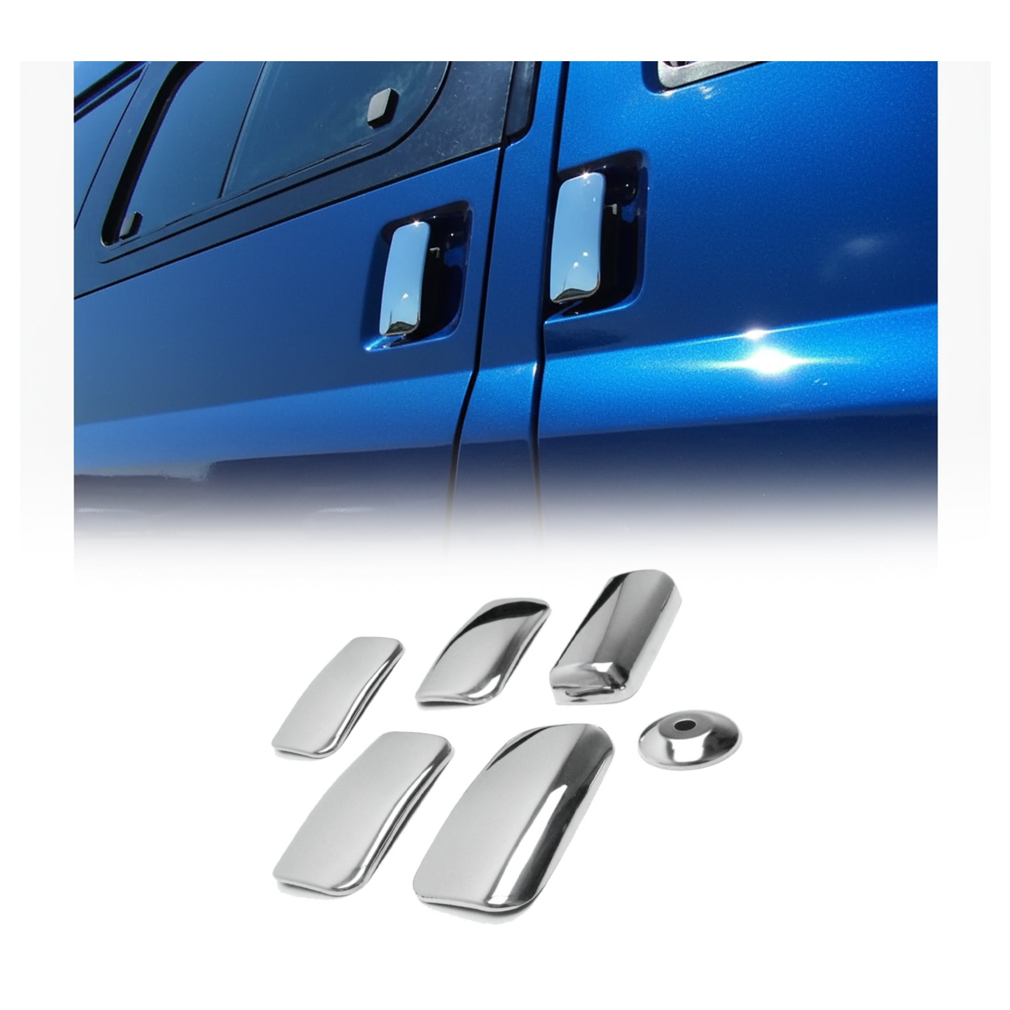 Chrom Türgriff Blende für Ford Transit 2000-2014 5-Tür Edelstahl 6tlg