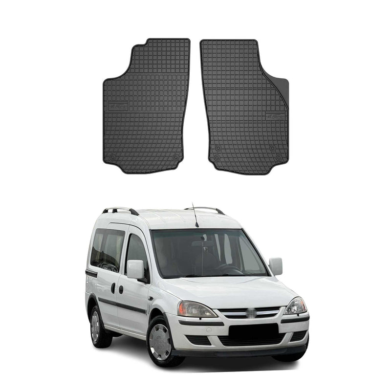 OMAC Gummi Fußmatten für Opel Combo C 2 Personen 2001-2011 Automatten Schwarz 2x
