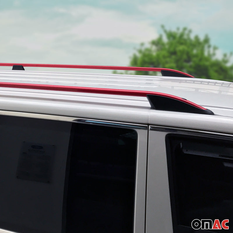 Dachreling Dachgepäckträger für VW T5 Caravelle 2003-2015 L2 Langer  Alu Rot