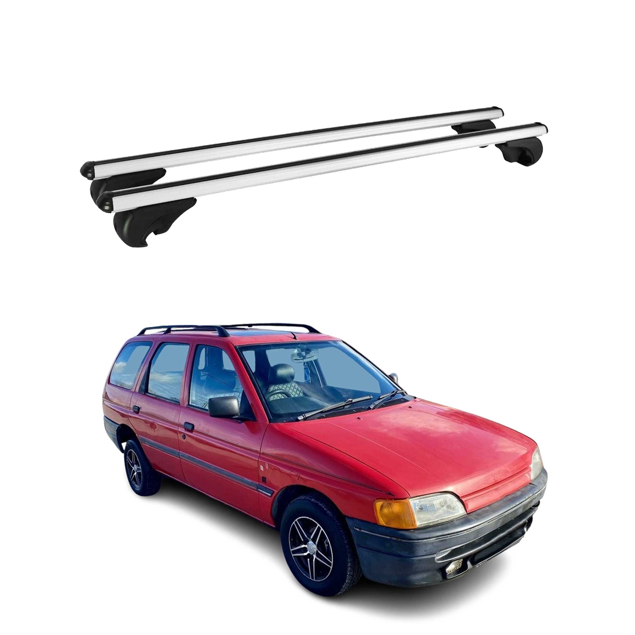 Dachträger Grundtäger für Ford Escort Turnier 1990-2000 75kg Alu Silber 2 tlg