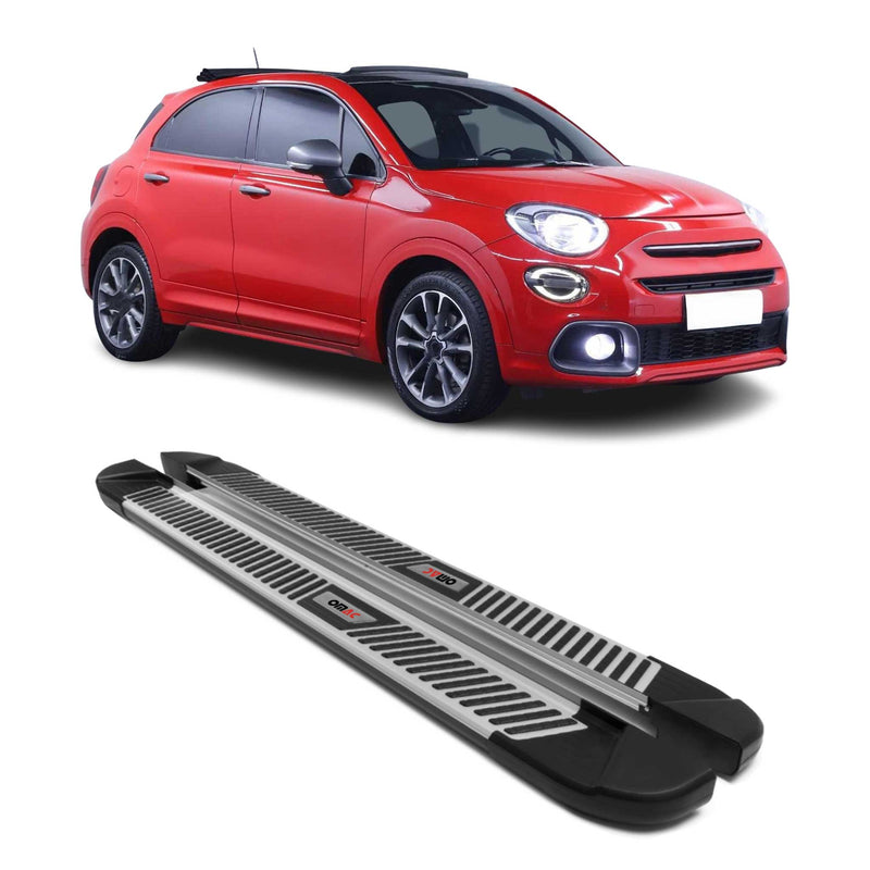 Trittbretter Seitenbretter Seitenschweller für Fiat 500X 2014-2025 Schwarz