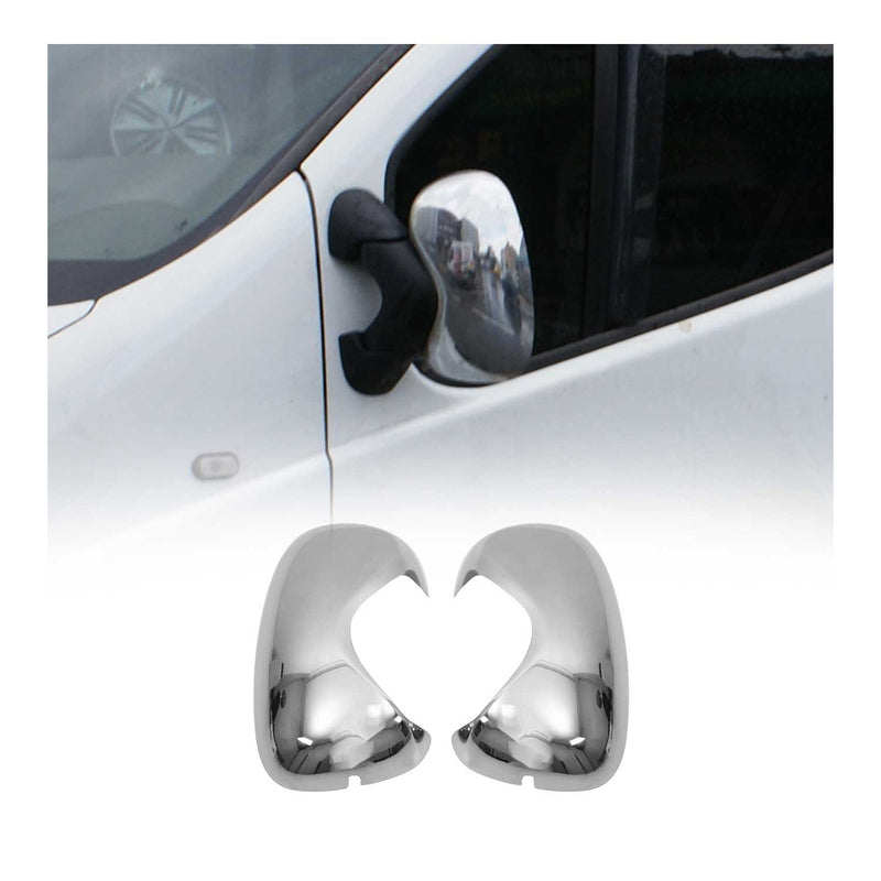 Spiegelkappen Spiegelabdeckung für Opel Vivaro 2001-2014 Chrom ABS Silber 2tlg