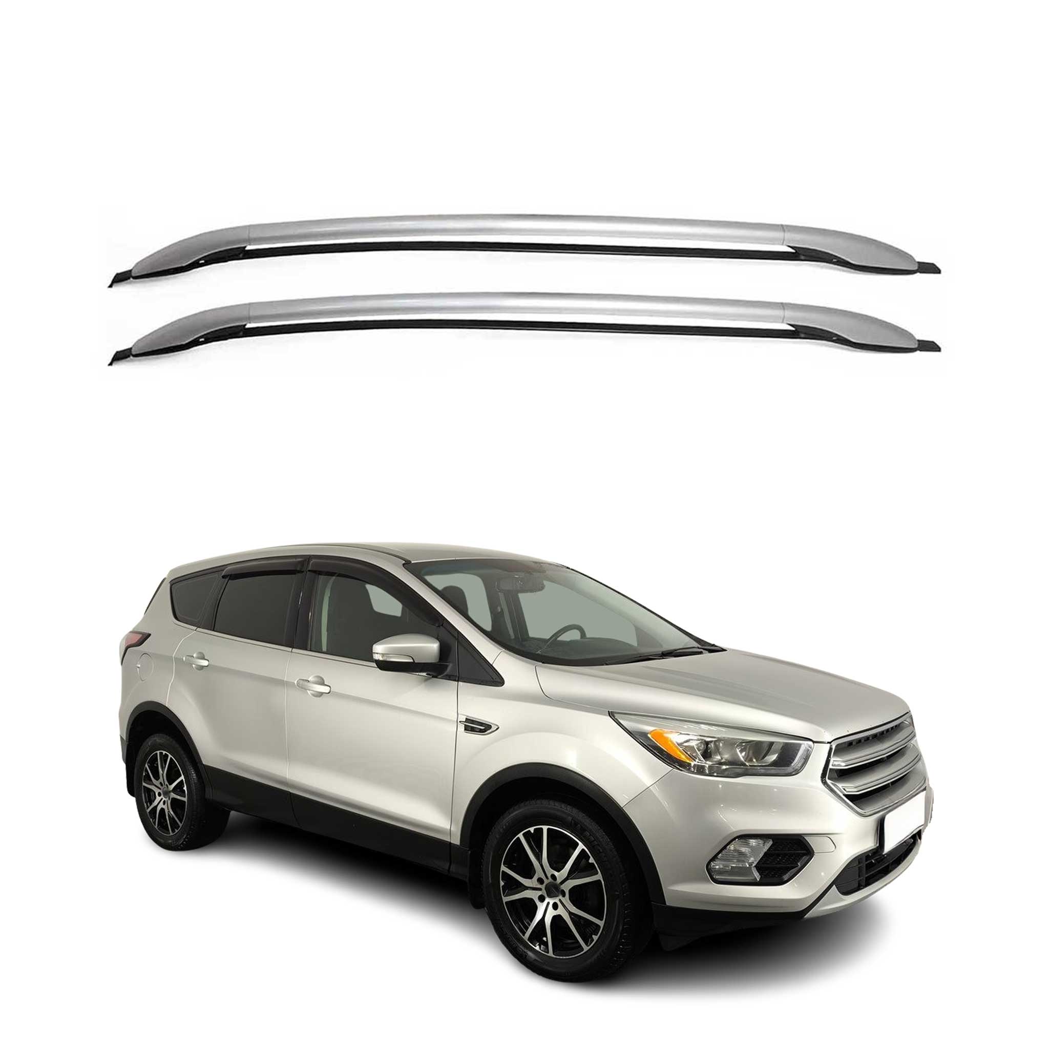 Original Dachreling für Ford Kuga II 2012-2019 Aluminium Grau 2 tlg