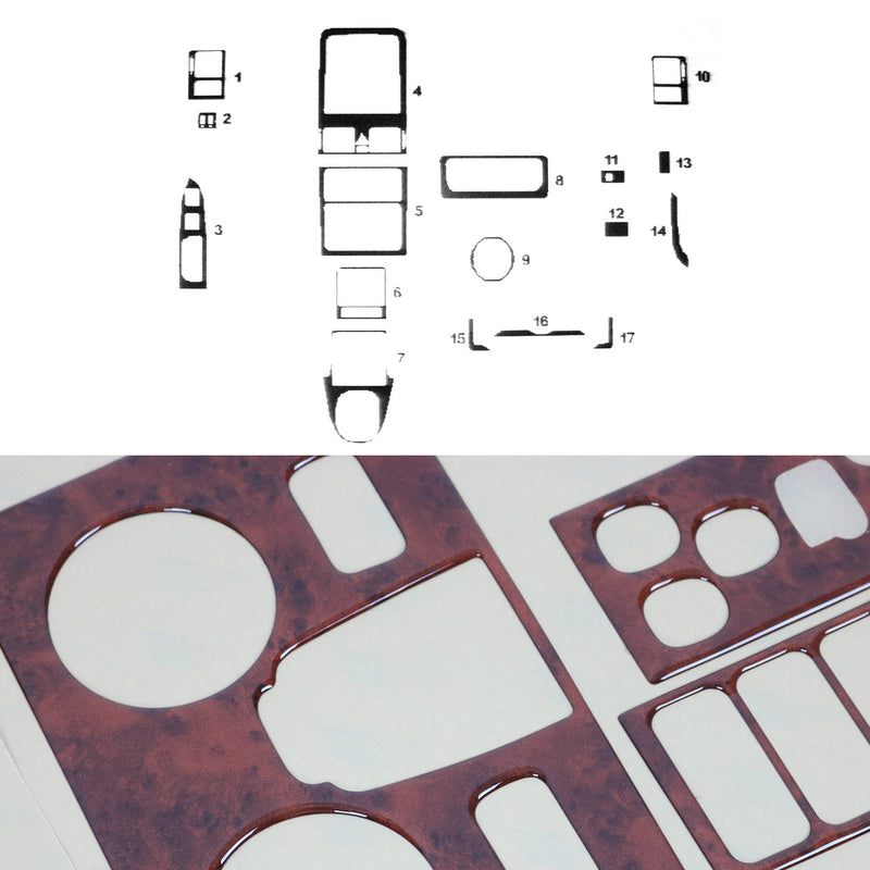 Innenraum Dekor Cockpit für VW Touran 2010-2015 Wurzelholz Optik 17tlg