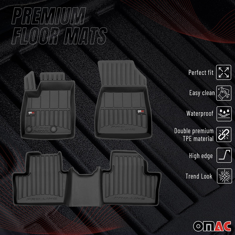 Fußmatten Gummimatten für Renault Austral RHN 2022-2025 Premium Schwarz TPE 3x