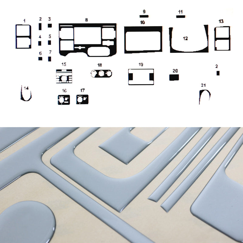 Dekor Cockpit Innenraum für Ford Transit Journey 2006-2010 Alu Optik 22x RHD