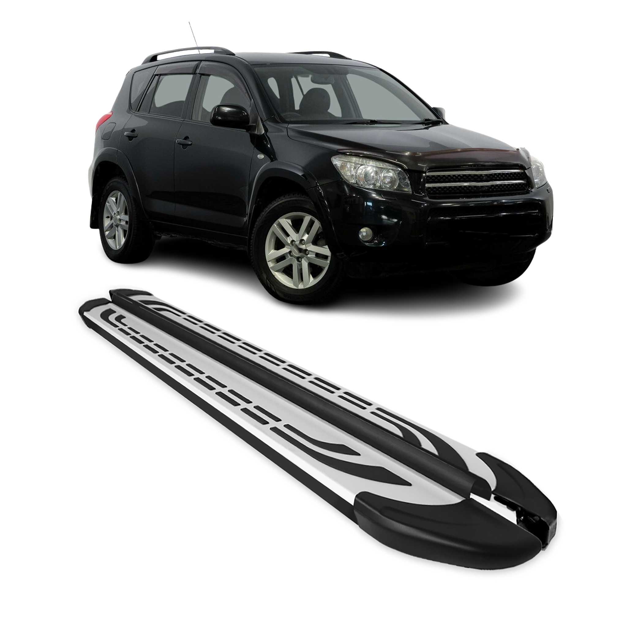 Trittbretter Seitenschweller Seitenbretter für Toyota RAV4 2005-2016 Schwarz Alu