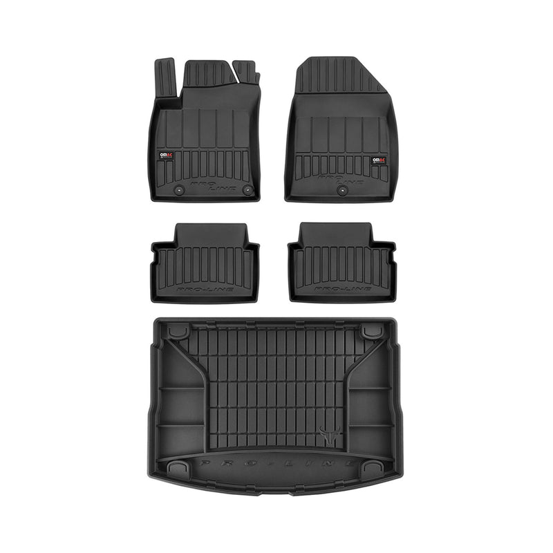 OMAC Fußmatten & Kofferraumwanne Set für Hyundai i30 2017-2024 Gummi Schwarz 5x