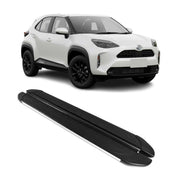 Seitenschweller Trittbretter für Toyota Yaris Cross 2021-2026 Silber 2 tlg