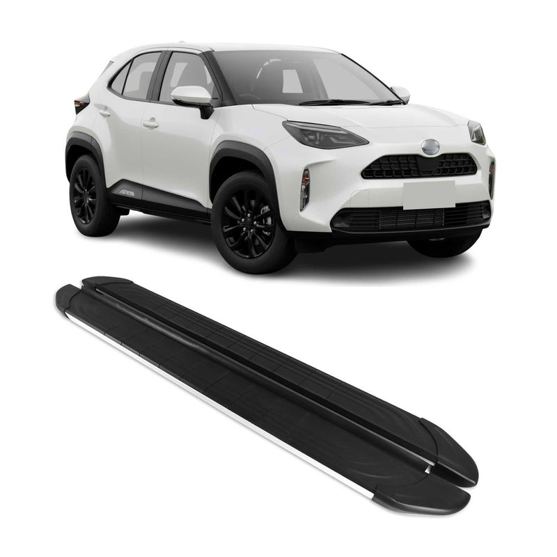 Seitenschweller Trittbretter für Toyota Yaris Cross 2023-2025 Silber 2 tlg