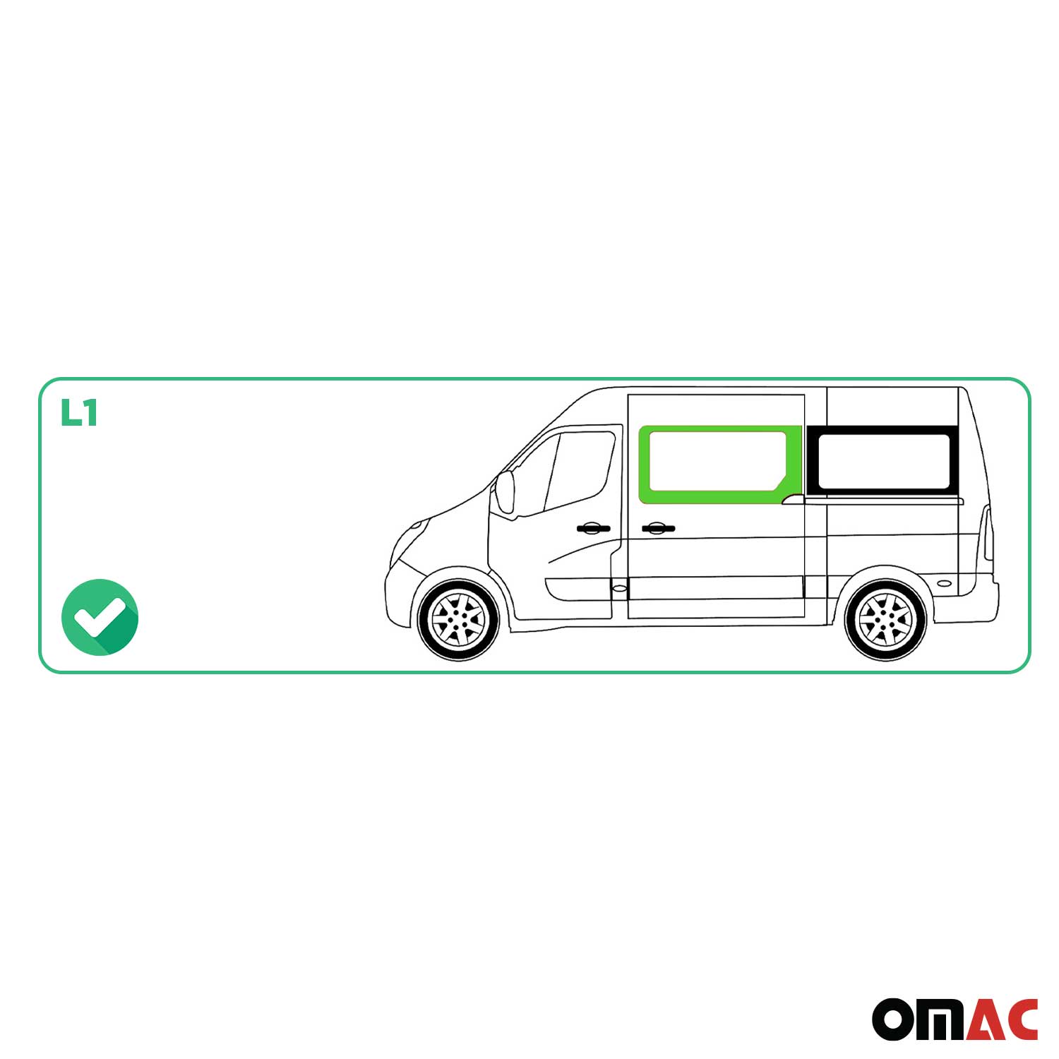 Seitenfenster Auto Fenster für Opel Movano 2010–2021 Schiebetür Vorne Links L1