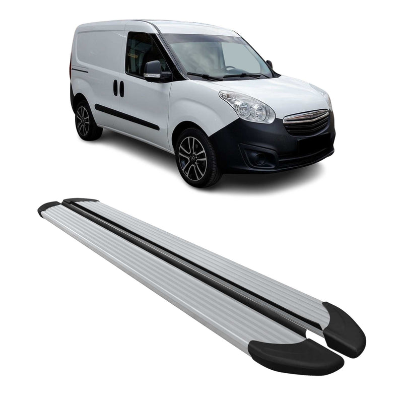 Alu Seitenschweller Trittbretter für Opel Combo Kurzer 2012-2019 Silber