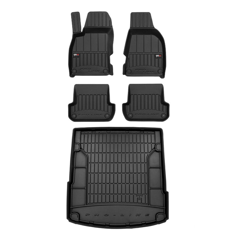 Fußmatten Kofferraumwanne Set für Audi A4 B6 Limo 2001-2004 OMAC Premium Schwarz