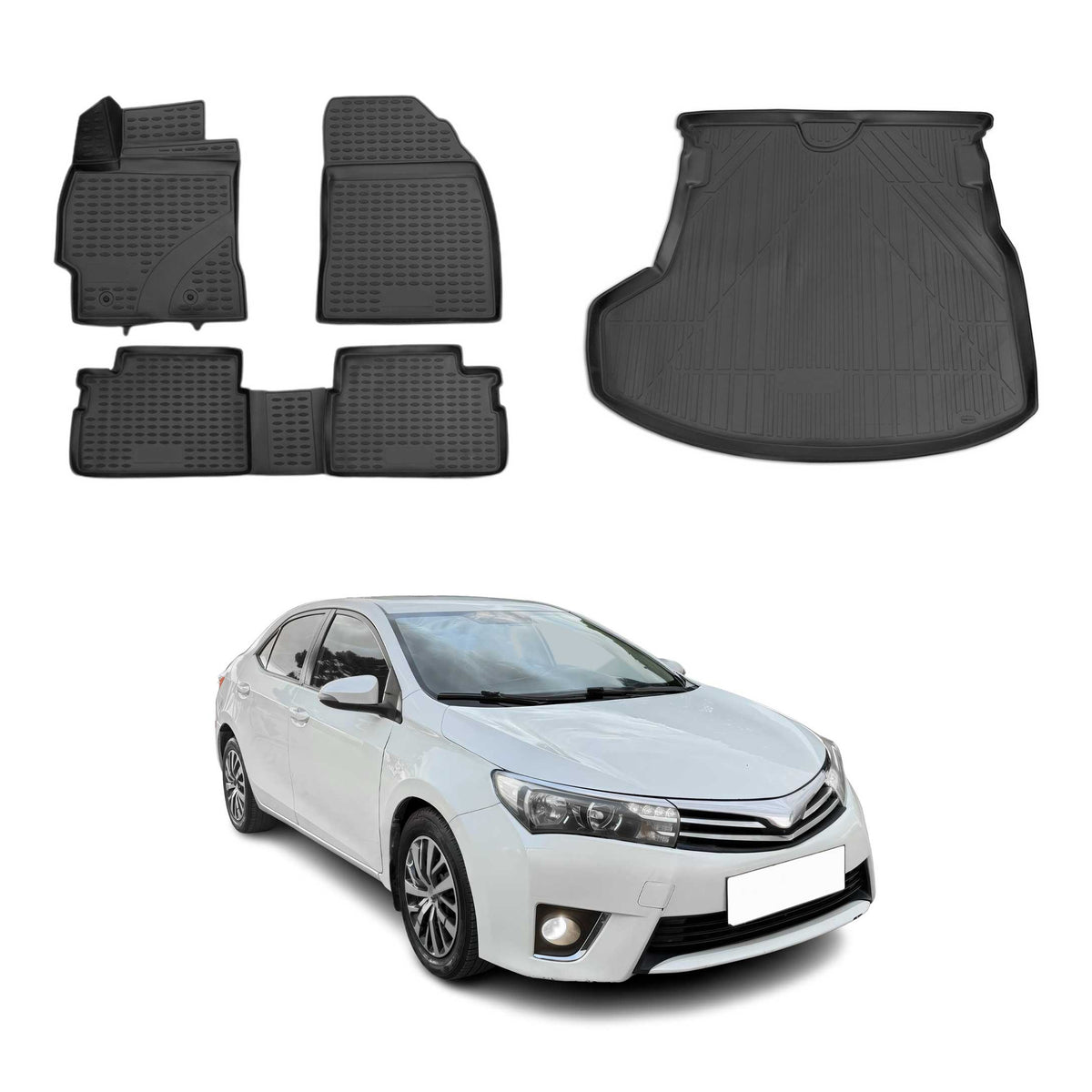 Fußmatten & Kofferraumwanne Set für Toyota Corolla Limo 2016-2019 Facelift