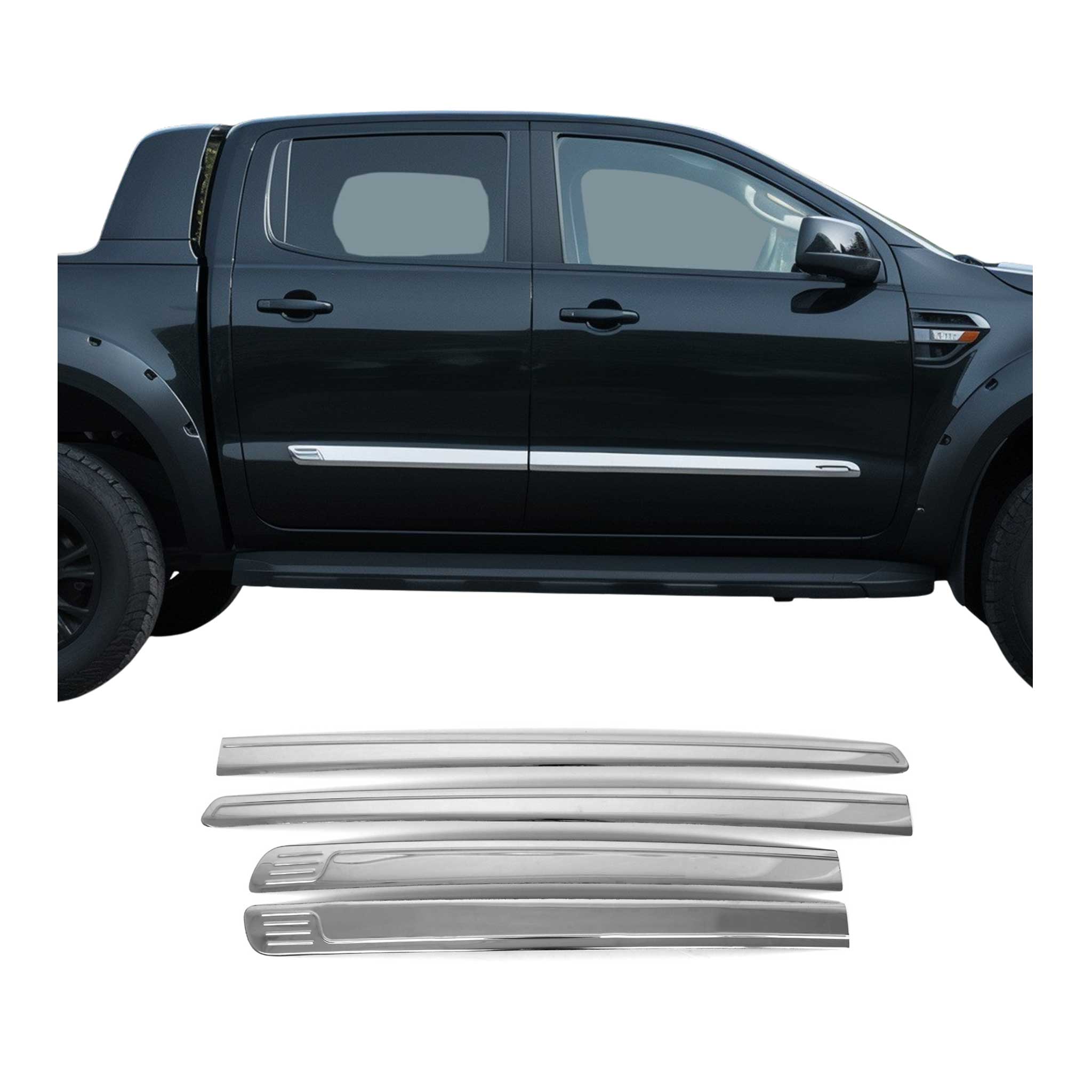 Seitentürleiste Türleisten Türschutzleisten für VW Amarok 2010-2021 Edelstahl 4x