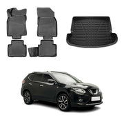 OMAC Fußmatten & Kofferraumwanne Set für Nissan X-Trail T32 2014-2021 7Sitze