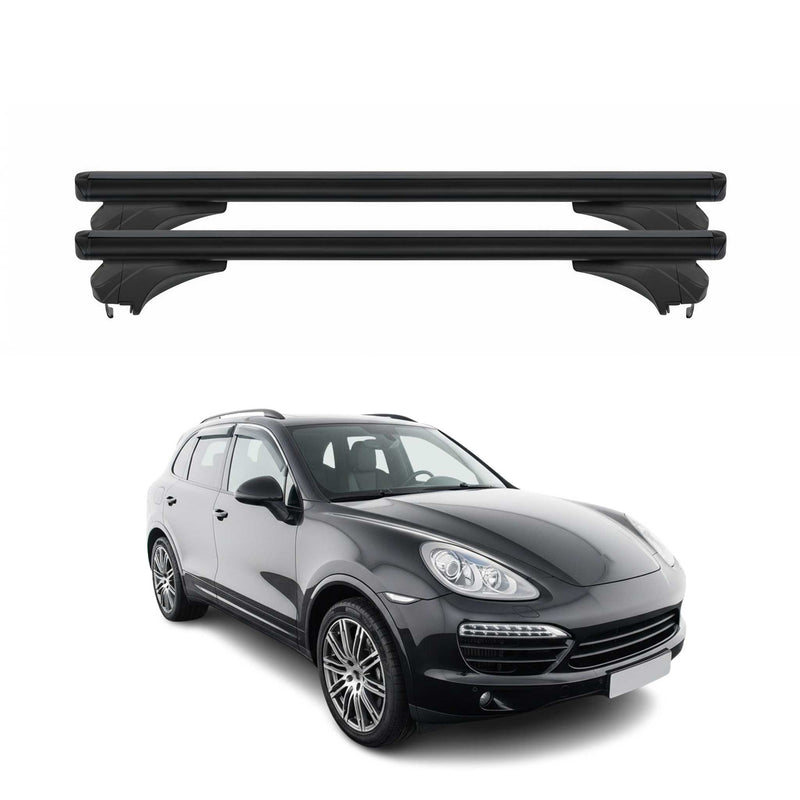 Menabo Dachträger Grundtäger für Porsche Cayenne 92A 2011-2017 Alu Schwarz 2 tlg