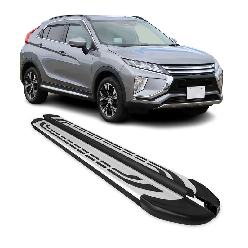 Trittbretter Seitenschweller für Mitsubishi Eclipse Cross 2018-2021 Alu Schwarz