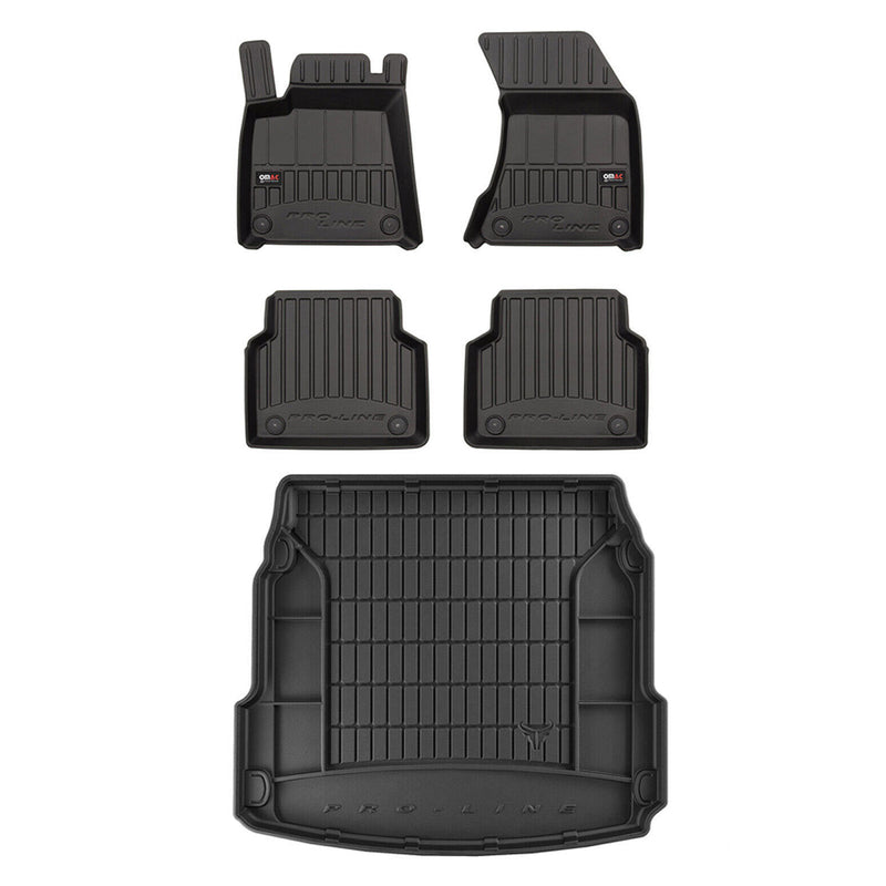 Fußmatten Kofferraumwanne Set für Audi A8 D4 2009-2018 OMAC Premium Schwarz TPE