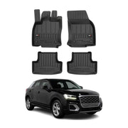 OMAC Gummi Fußmatten für Audi Q2 2017-2026 Premium TPE 3D Automatten Schwarz 4x