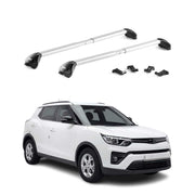 Dachträger Grundtäger für Ssangyong Tivoli 2015-2023 100kg Aluminium Silber ABE