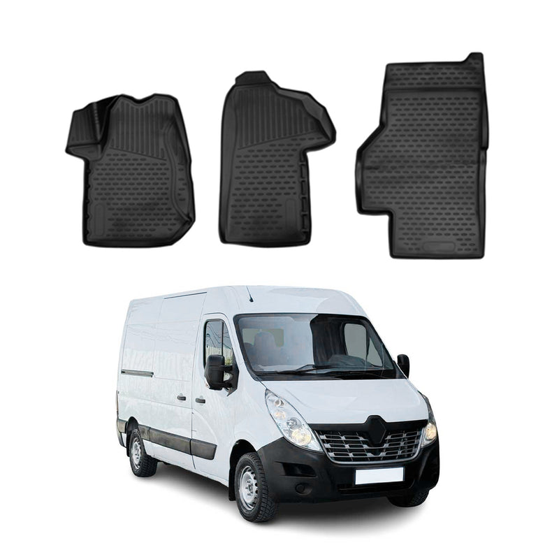 OMAC Gummimatten Fußmatten für Renault Master 2010-2021 TPE Automatte Schwarz 3x