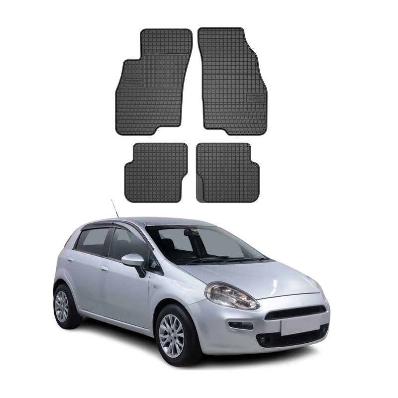 OMAC Gummi Fußmatten für Fiat Punto 2012-2018 Automatten Gummi Schwarz 4tlg