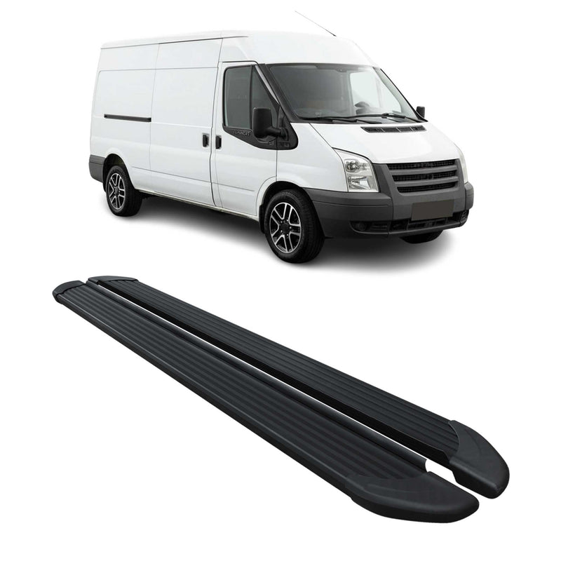 Schweller Trittbretter Schweller für Ford Transit 2006-14 L3 Langer Alu Schwarz