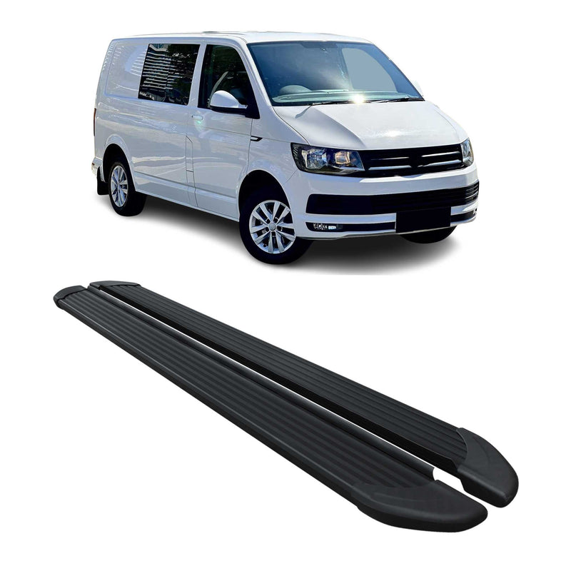 Trittbretter Seitenschweller für VW T6 T6.1 alle 2015-2022 L1 Kurzer Schwarz