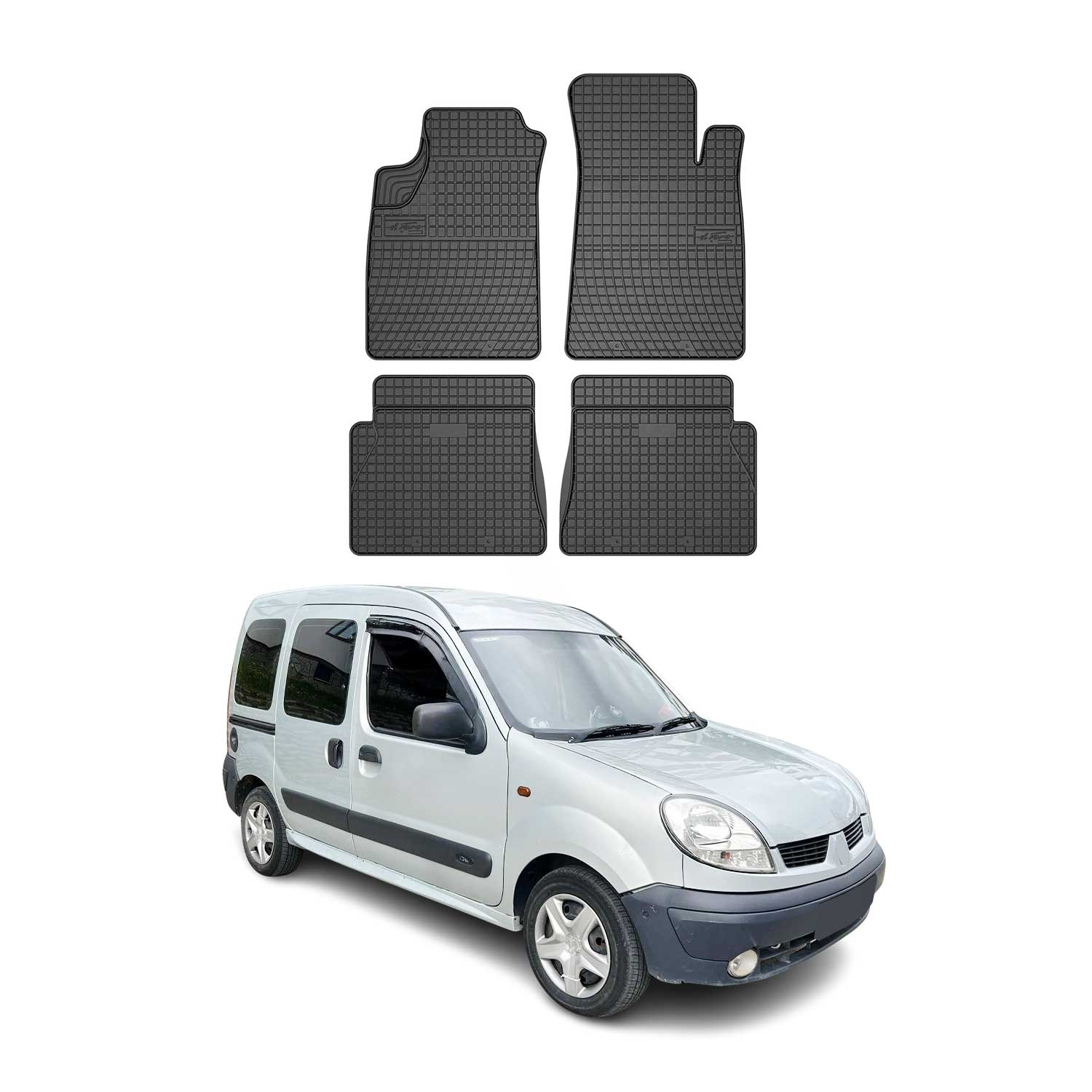 OMAC Gummi Fußmatten für Renault Kangoo I 1997-2007 Automatten Schwarz 4tlg