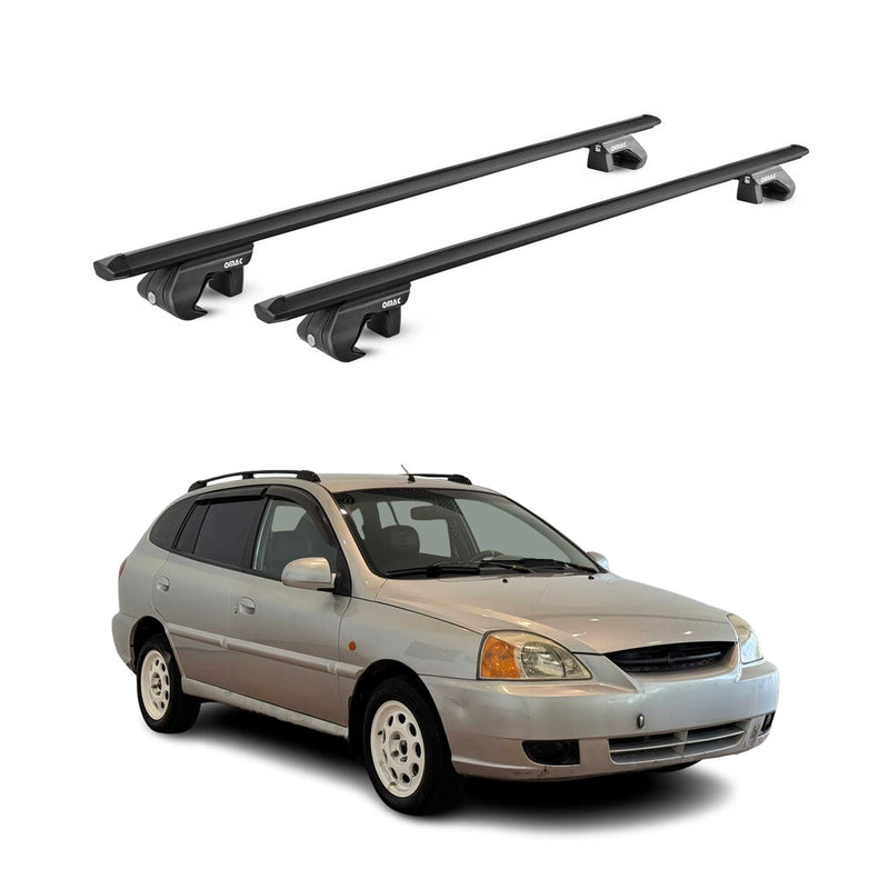 Dachträger Grundtäger für Kia Rio Kombi 2000-2005 90kg Alu Schwarz 2 tlg ABE