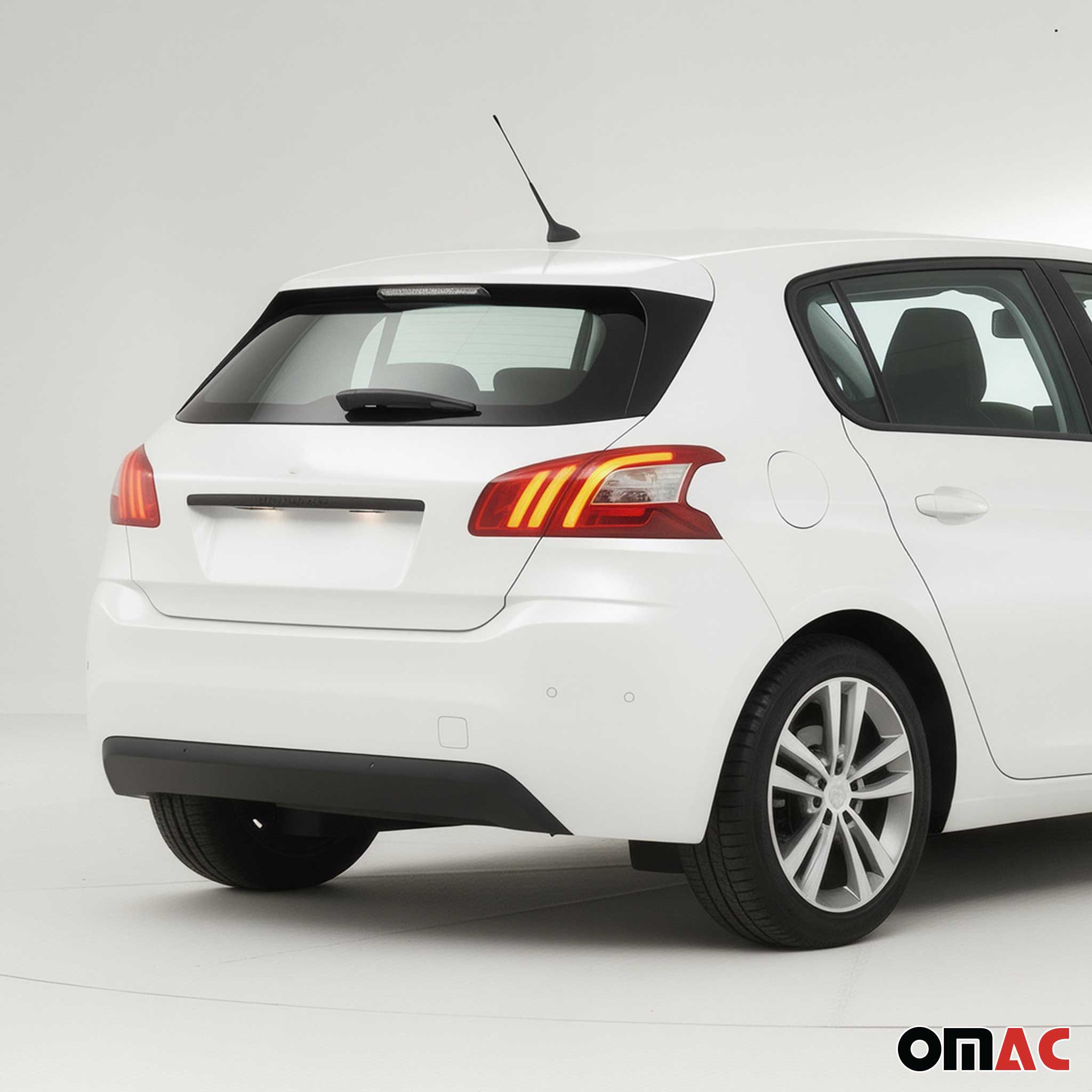 Kofferraumleiste für Peugeot 308 Schrägheck 2014-2021 Edelstahl Dunkel Chrom