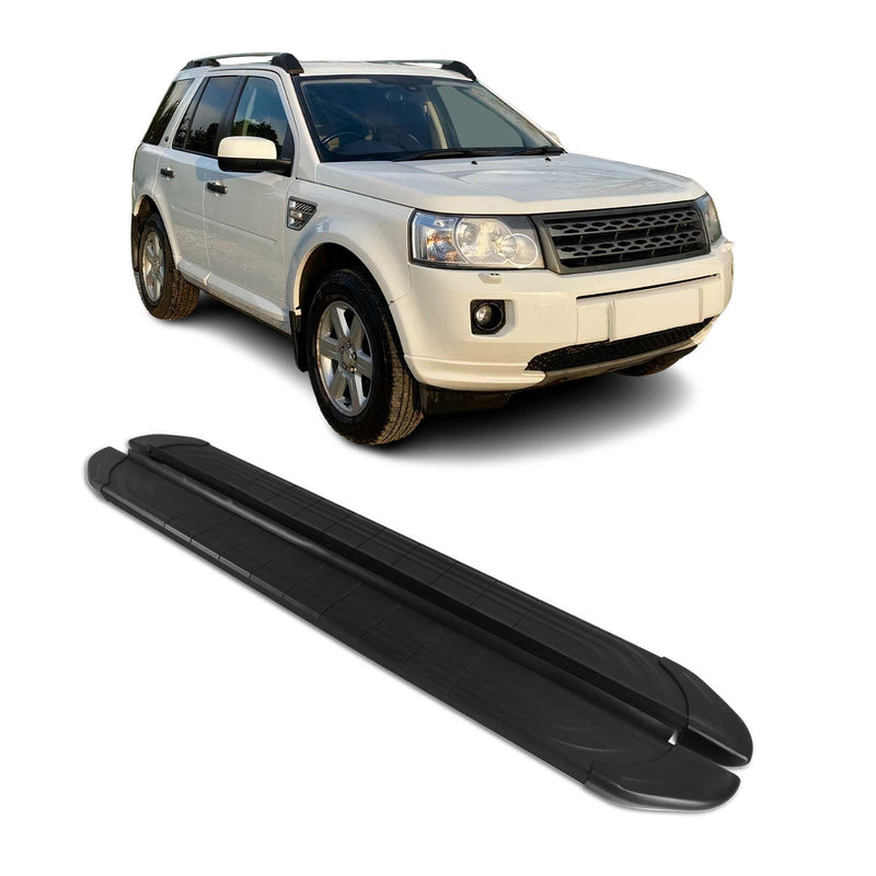 Trittbretter Seitenschweller für Land Rover Freelander 2006-2014 Alu Schwarz