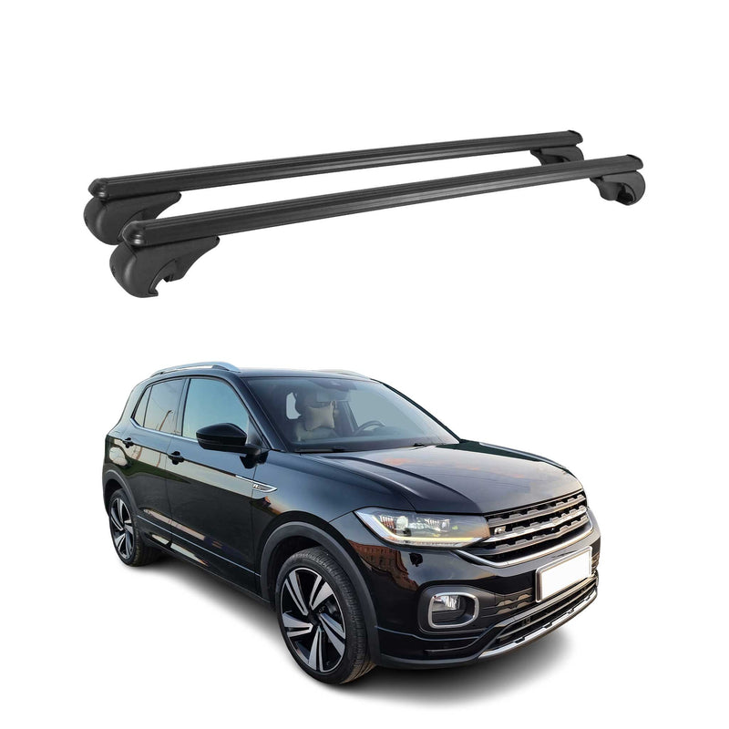 Dachträger Grundtäger für VW T-Cross 2019-2024 75kg Aluminium Schwarz 2 tlg