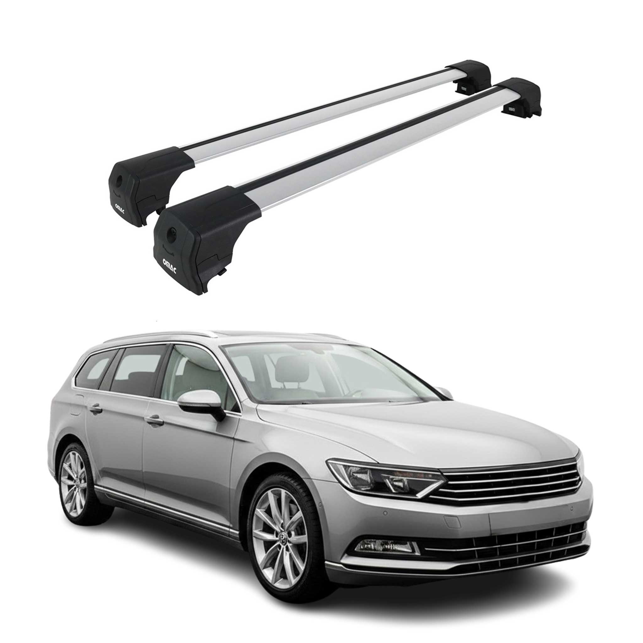Dachträger Grundtäger für VW Passat B8 Variant 2014-2023 75kg Alu Silber 2x
