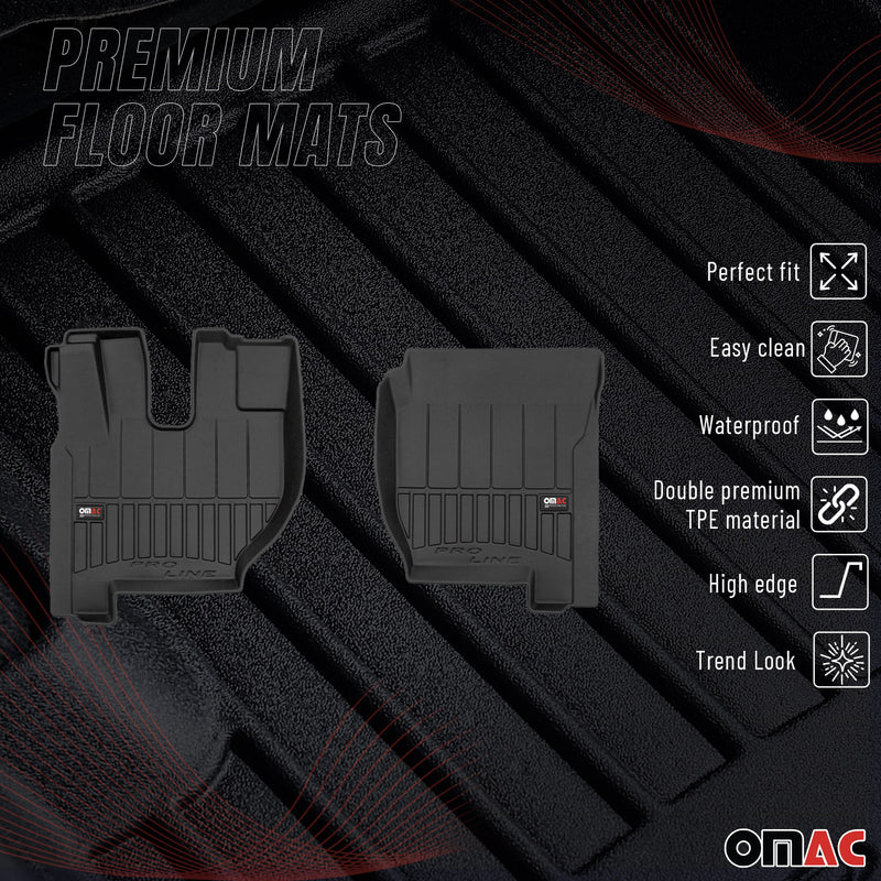 OMAC Gummi Fußmatten für Volvo FH 2012-2025 Premium TPE 3D Automatten Schwarz 2x